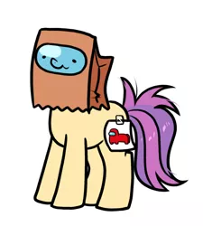 Size: 694x770 | Tagged: safe, artist:paperbagpony, derpibooru import, oc, oc:paper bag, earth pony, among us, earth pony oc, fake cutie mark, image, png, simple background, white background