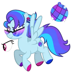 Size: 1500x1500 | Tagged: safe, artist:strawberry-spritz, derpibooru import, oc, pegasus, pony, female, image, magical lesbian spawn, mare, offspring, parent:rainbow dash, parent:vinyl scratch, parents:vinyldash, png, simple background, solo, sunglasses, transparent background