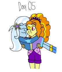 Size: 2000x2324 | Tagged: safe, artist:ktd1993, derpibooru import, adagio dazzle, trixie, equestria girls, bridal carry, carrying, female, image, lesbian, png, shipping, simple background, transparent background, triagio