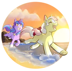 Size: 1280x1249 | Tagged: safe, artist:foxhatart, derpibooru import, oc, unofficial characters only, pony, unicorn, beach, female, image, mare, png, running