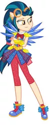 Size: 457x1154 | Tagged: safe, artist:sarahalen, derpibooru import, indigo zap, equestria girls, legend of everfree, alternate universe, clothes swap, crystal guardian, crystal wings, image, jpeg, simple background, solo, transparent background, vector, wings