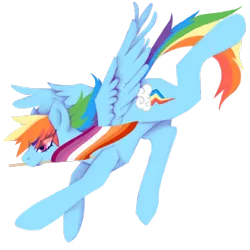 Size: 640x640 | Tagged: safe, artist:anyponyrequests, derpibooru import, rainbow dash, pegasus, pony, female, flag, flying, headcanon, image, lesbian, lesbian pride flag, looking down, mare, mouth hold, png, pride, pride flag, sexuality headcanon, simple background, solo, transparent background