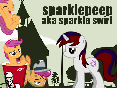 Size: 400x300 | Tagged: safe, artist:sparklepeep, derpibooru import, scootaloo, oc, oc:sparkle swirl, pegasus, pony, unicorn, eyes closed, female, filly, flying, foal, frown, hat, hooves in air, horn, image, kfc, mare, mud, png, ponyville schoolhouse, sad, school, scootaloo can't fly, smiling, spread wings, unamused, wings