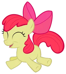 Size: 418x470 | Tagged: safe, artist:brainchildeats, derpibooru import, apple bloom, earth pony, pony, .svg available, eyes closed, female, filly, foal, image, jumping, png, simple background, solo, transparent background, vector