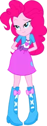 Size: 545x1466 | Tagged: safe, artist:dustinwatsongkx, derpibooru import, pinkie pie, equestria girls, boot, boots, clothes, high heel boots, image, jacket, png, shirt, shoes, simple background, skirt, solo, transparent background