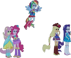 Size: 949x765 | Tagged: safe, artist:pascalmulokozi2, derpibooru import, edit, edited screencap, screencap, applejack, fluttershy, pinkie pie, rainbow dash, rarity, equestria girls, equestria girls (movie), background removed, fall formal outfits, humane five, image, png, ponied up, simple background, transparent background