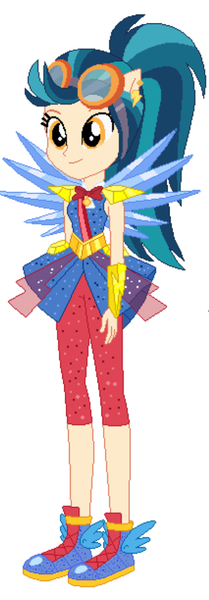 Size: 420x1206 | Tagged: safe, artist:ra1nb0wk1tty, derpibooru import, indigo zap, equestria girls, legend of everfree, alternate universe, clothes swap, crystal guardian, image, jpeg, solo