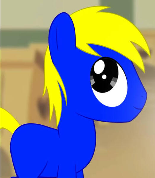 Size: 553x634 | Tagged: safe, artist:bronydanceparty, derpibooru import, oc, oc:bronydanceparty, unofficial characters only, earth pony, pony, colt, desk, foal, image, jpeg, male, smiling, table, younger, youtube link