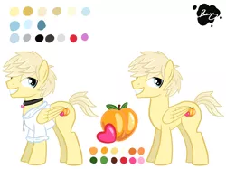 Size: 2732x2048 | Tagged: safe, artist:xcosmicghostx, derpibooru import, oc, unofficial characters only, pegasus, pony, choker, clothes, duo, grin, image, male, pegasus oc, png, reference sheet, smiling, stallion, story included, wings