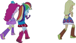 Size: 1232x704 | Tagged: safe, artist:pascalmulokozi2, derpibooru import, edit, edited screencap, screencap, applejack, pinkie pie, rainbow dash, equestria girls, equestria girls (movie), background removed, fall formal outfits, image, png, simple background, transparent background, trio