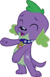 Size: 417x637 | Tagged: safe, artist:pascalmulokozi2, derpibooru import, edit, edited screencap, screencap, spike, dog, equestria girls, background removed, bipedal, clapping, image, png, simple background, solo, spike the dog, transparent background