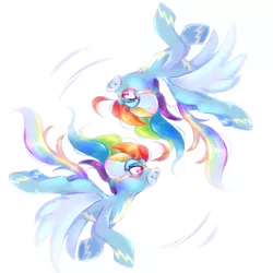 Size: 2150x2150 | Tagged: safe, artist:pozya1007, derpibooru import, rainbow dash, pegasus, clothes, flying, image, png, simple background, solo, uniform, wonderbolts uniform