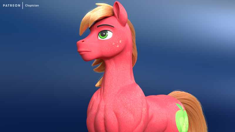 Size: 3840x2160 | Tagged: safe, artist:clopician, derpibooru import, big macintosh, earth pony, pony, 3d, 4k, high res, image, jpeg, male, solo, solo male