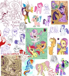 Size: 3508x3843 | Tagged: safe, artist:jowybean, derpibooru import, apple bloom, applejack, discord, fluttershy, pinkie pie, princess luna, rainbow dash, rarity, scootaloo, spike, sweetie belle, twilight sparkle, ponified, alicorn, draconequus, dragon, earth pony, human, pegasus, pony, unicorn, cutie mark crusaders, humanized, image, jpeg, ranma 1/2, unicorn twilight