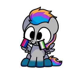 Size: 800x800 | Tagged: safe, artist:sugar morning, derpibooru import, oc, oc:pixel codec, unofficial characters only, pegasus, pony, aromantic pride flag, bisexual pride flag, chibi, commission, cute, flag, gradient hooves, image, male, ocbetes, pegasus oc, png, pride, pride flag, simple background, solo, stallion, transparent background, wings, ych result