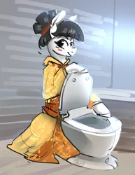 Size: 2535x3284 | Tagged: safe, artist:alumx, derpibooru import, oc, oc:tsu nami, pony, toilet pony, but why, female, image, looking at you, mare, png, solo, toilet