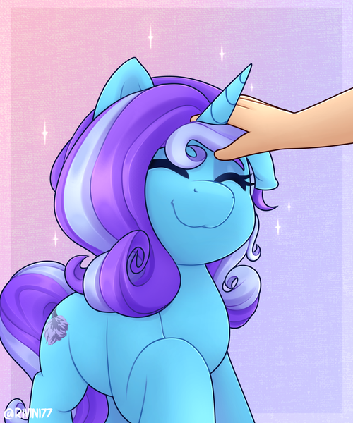 Size: 2000x2400 | Tagged: safe, artist:rivin177, derpibooru import, oc, human, pony, unicorn, commission, eyes closed, hand, image, petting, png, raised hoof, simple background, sparkles, ych result, your character here