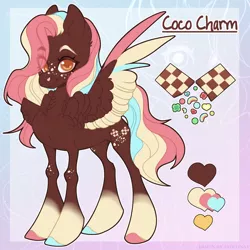 Size: 1280x1280 | Tagged: safe, artist:sadelinav, derpibooru import, oc, oc:coco charm, pegasus, pony, colored wings, female, image, jpeg, mare, multicolored wings, solo, wings