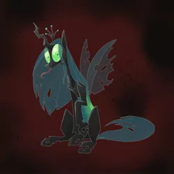 Size: 2048x2048 | Tagged: safe, artist:pfeffaroo, derpibooru import, queen chrysalis, changeling, changeling queen, crown, female, image, jewelry, jpeg, looking at you, regalia, solo, tongue out