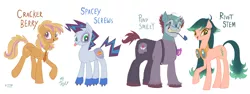 Size: 6676x2513 | Tagged: safe, artist:jowybean, derpibooru import, oc, unofficial characters only, earth pony, pegasus, pony, 2015, clothes, earth pony oc, image, jpeg, old art, overalls, pegasus oc, roller skates, rollerblades, simple background, white background, wings