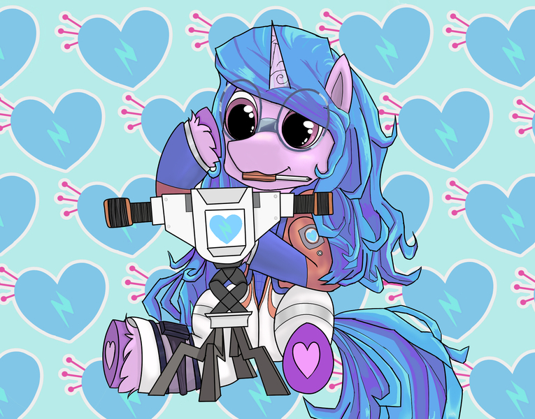 Size: 1861x1459 | Tagged: safe, artist:gloomradiancy, derpibooru import, izzy moonbow, pony, unicorn, apex legends, g5, image, jpeg