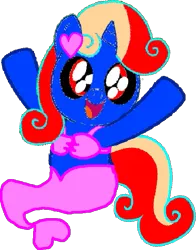 Size: 467x596 | Tagged: safe, artist:angrymetal, derpibooru import, oc, oc:angrymetal, unofficial characters only, mermaid, merpony, pony, unicorn, bra, clothes, female, filly, fish tail, foal, heart, hooves in air, horn, image, mermaidized, png, simple background, smiling, species swap, tail, transparent background, underwear