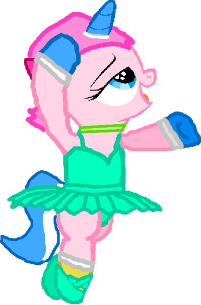 Size: 461x700 | Tagged: safe, artist:angrymetal, derpibooru import, ponified, pony, unicorn, ballerina, ballet, ballet slippers, bipedal, clothes, crossover, dancing, female, filly, foal, horn, image, png, simple background, smiling, transparent background, unikitty, unikitty! (tv series)