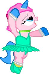Size: 461x700 | Tagged: safe, artist:angrymetal, derpibooru import, ponified, pony, unicorn, ballerina, ballet, ballet slippers, bipedal, clothes, crossover, dancing, female, filly, foal, horn, image, png, simple background, smiling, transparent background, unikitty, unikitty! (tv series)
