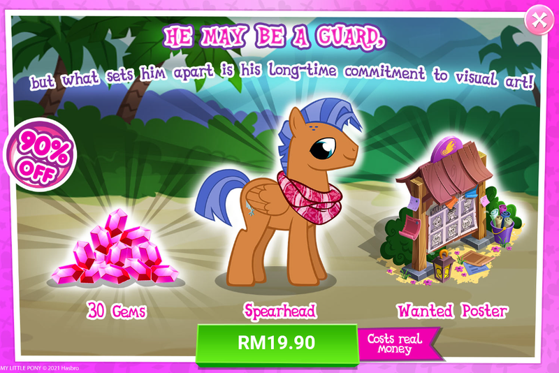 Size: 1031x688 | Tagged: safe, derpibooru import, official, spearhead, earth pony, pony, advertisement, clothes, costs real money, gameloft, gem, image, male, png, scarf, stallion