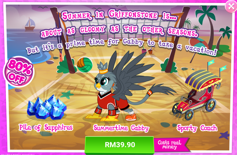 Size: 1025x670 | Tagged: safe, derpibooru import, official, gabby, gryphon, advertisement, costs real money, female, gameloft, image, introduction card, png, sale, solo