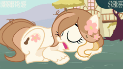 Size: 1280x720 | Tagged: safe, artist:dipi11, artist:unknownvillage3, derpibooru import, oc, unofficial characters only, earth pony, pony, animated, earth pony oc, female, gif, image, lying down, mare, prone, sleeping, snoring, solo
