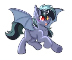 Size: 3000x2500 | Tagged: safe, artist:yourpennypal, derpibooru import, oc, oc:scrimmy, unofficial characters only, bat pony, pony, :p, bat pony oc, bat wings, chest fluff, cute, ear fluff, fangs, heterochromia, image, male, ocbetes, png, simple background, solo, spread wings, stallion, tongue out, transparent background, wings