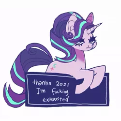 Size: 851x851 | Tagged: safe, artist:soaomyu, derpibooru import, starlight glimmer, pony, unicorn, 2021, image, jpeg, looking at you, sad in hindsight, solo, tired