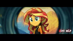 Size: 1920x1080 | Tagged: safe, artist:alex mlp, derpibooru import, edit, edited screencap, screencap, sunset shimmer, equestria girls, image, looking at you, music video, png, solo