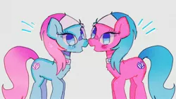 Size: 2934x1650 | Tagged: safe, artist:bug-roux, derpibooru import, aloe, lotus blossom, earth pony, pony, duo, duo female, female, headband, image, jpeg, looking at you, mare, siblings, simple background, spa twins, twins, white background