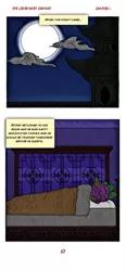 Size: 592x1280 | Tagged: safe, artist:spike-love, derpibooru import, spike, anthro, comic:the legendary dragon story, comic, decoration, full moon, happy, image, moon, moonlight, night, png, room, sky, sleeping, temple