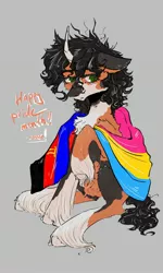 Size: 1668x2778 | Tagged: safe, artist:rover, artist:rrrover, derpibooru import, oc, oc:bert, pony, unicorn, image, jpeg, pansexual pride flag, polyamory, polyamory pride flag, pride, pride flag, solo