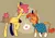 Size: 1280x895 | Tagged: safe, artist:knightbug, edit, sunburst, pegasus, pony, unicorn, blushing, butterscotch, clothes, couple, eyes closed, flutterburst, folded wings, gay, glasses, heart, height difference, image, leonine tail, male, png, profile, raised hoof, robe, rule 63, shipping, short hair, socks (coat marking), speech bubble, stallion, standing, sunburst's robe, wings