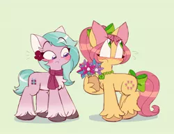 Size: 1800x1387 | Tagged: safe, artist:sidruni, derpibooru import, posey (g5), my little pony: tell your tale, spoiler:g5, spoiler:my little pony: tell your tale, spoiler:tyts01e16, blushing, dahlia, flower, g5, image, jpeg, neighfever