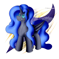 Size: 1500x1500 | Tagged: safe, artist:thebenalpha, derpibooru import, nightmare moon, alicorn, original species, plush pony, pony, button eyes, image, plushie, png, simple background, transparent background