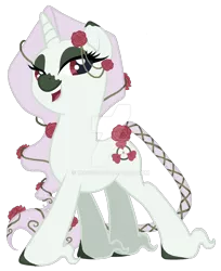 Size: 1024x1257 | Tagged: safe, artist:1049286, derpibooru import, ponified, pony, unicorn, bella sara, deviantart watermark, female, image, mare, obtrusive watermark, png, rosebriar, simple background, solo, transparent background, watermark