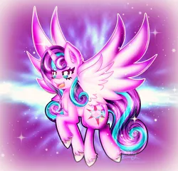 Size: 2118x2034 | Tagged: safe, artist:lightningflashyy, derpibooru import, princess flurry heart, alicorn, pony, adult flurry heart, female, image, mare, older, older flurry heart, open mouth, png, solo, speedpaint, spread wings, wings