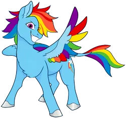 Size: 920x858 | Tagged: safe, artist:malphym, edit, editor:edits of hate, rainbow dash, pegasus, pony, colored hooves, colored wings, female, image, leonine tail, looking at you, mare, multicolored wings, png, rainbow wings, smiling, solo, wings