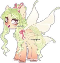 Size: 405x426 | Tagged: safe, artist:kawaiighetto, derpibooru import, oc, unofficial characters only, pony, butterfly wings, eyelashes, female, image, mare, png, simple background, smiling, solo, transparent background, unshorn fetlocks, wings