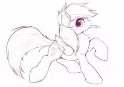 Size: 2048x1430 | Tagged: safe, artist:kurogewapony, derpibooru import, rainbow dash, pegasus, pony, chest fluff, female, food, image, jpeg, mare, monochrome, mouth hold, popsicle, raised hoof, simple background, solo, white background