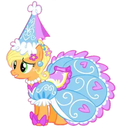 Size: 720x732 | Tagged: safe, artist:darlycatmake, derpibooru import, edit, vector edit, applejack, earth pony, pony, look before you sleep, bow, clothes, concerned, dress, ear piercing, flower, flower in hair, froufrou glittery lacy outfit, gritted teeth, hat, hennin, image, jewelry, necklace, nervous, piercing, png, princess, princess applejack, teeth, upset, vector, worried