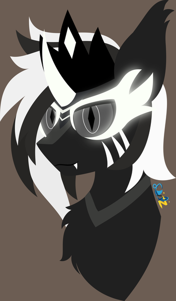 Size: 1519x2602 | Tagged: safe, artist:samsailz, derpibooru import, oc, alien, pony, bust, commission, crown, image, jewelry, png, portrait, regalia, smiling, solo