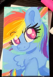 Size: 1435x2048 | Tagged: safe, artist:littleblackraencloud, derpibooru import, rainbow dash, pegasus, pony, image, jpeg, solo, traditional art