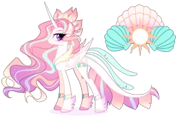 Size: 2680x1742 | Tagged: safe, artist:gihhbloonde, derpibooru import, oc, unofficial characters only, alicorn, hybrid, pony, female, image, interspecies offspring, magical lesbian spawn, mare, offspring, parent:princess celestia, parent:queen novo, parents:novolestia, png, simple background, solo, transparent background