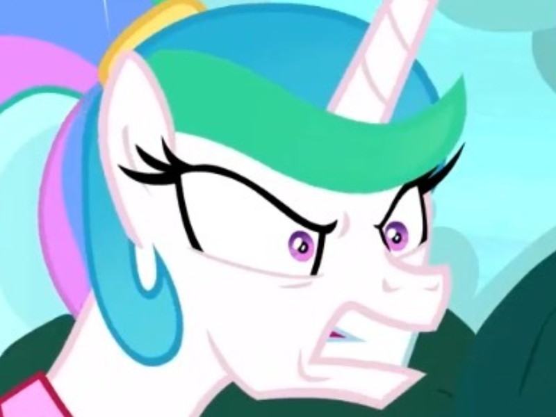 Size: 2048x1536 | Tagged: safe, derpibooru import, screencap, princess celestia, alicorn, pony, between dark and dawn, alternate hairstyle, angry, cute, eyelashes, female, gritted teeth, hairband, image, mare, png, shrunken pupils, teeth